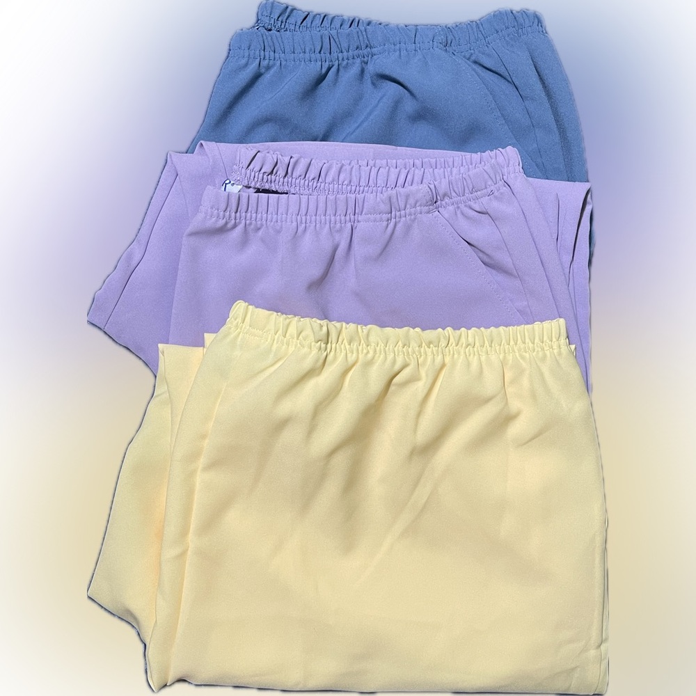 Blair Slacks Blue,Purple, and Yellow.